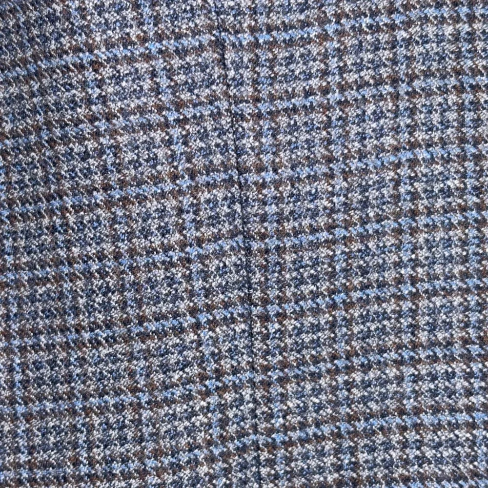 Jos. A. Bank Signature Collection Mens 44R Wool Blazer Blue Gray Houndstooth